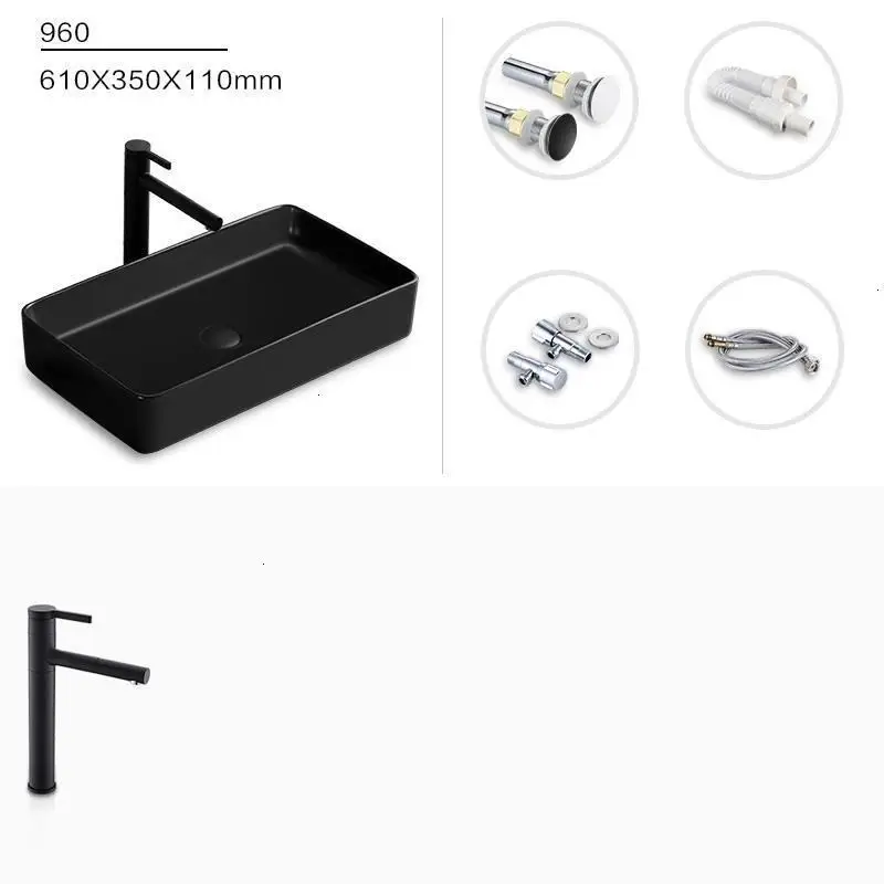 Banyo Waschtisch Salle Bain wastatel Black Da Appoggio Bagno De Mano Pia Para раковина для ванной комнаты Lavabo Cuba Banheiro умывальник
