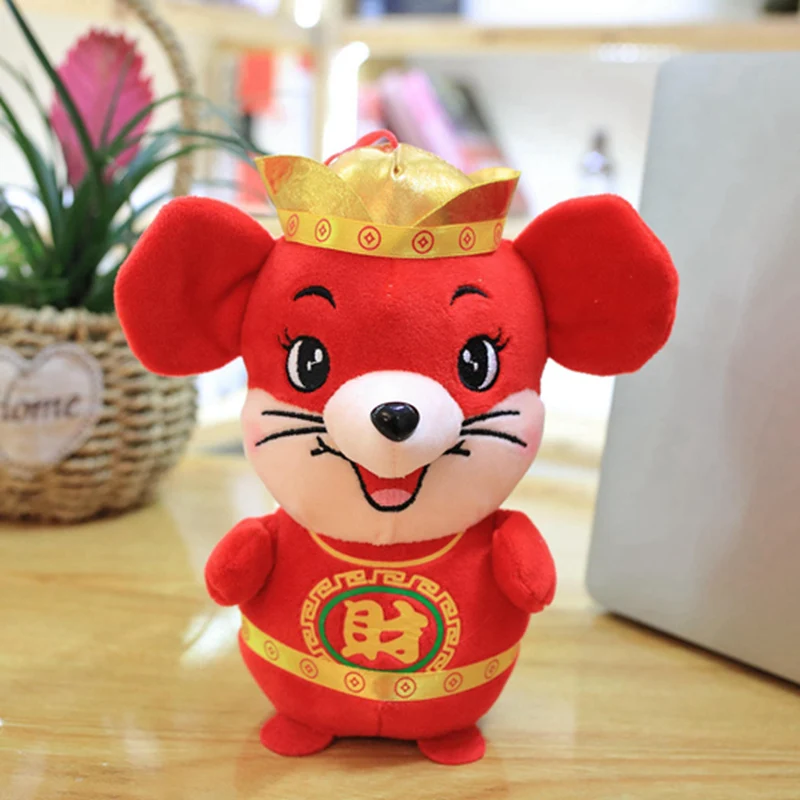 C Год мышь год Kawaii Мини Китай Lucky Rat плюшевая мышь в Танг костюм мягкие игрушки китайский год вечерние украшения подарок - Цвет: C