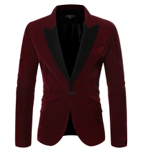 PUIMENTIUA 2019 New Men Autumn Velvet Suit Jacket Suit For Wedding Vintage Patchwork Slim Button V-Neck Long Sleeve Suit Jacket PUIMENTIUA 2019 New Men Autumn Velvet Suit Jacket Suit For Wedding Vintage Patchwork Slim Button V-Neck Long Sleeve Suit Jacket
