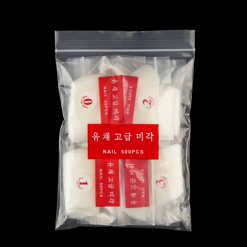 Natural Color 500 шт., кончики для ногтей, балерина, накладные ногти, кончики, натуральные накладные ногти, плоская форма, акриловые кончики для ногтей, инструменты для маникюра и искусства - Цвет: Natural Color