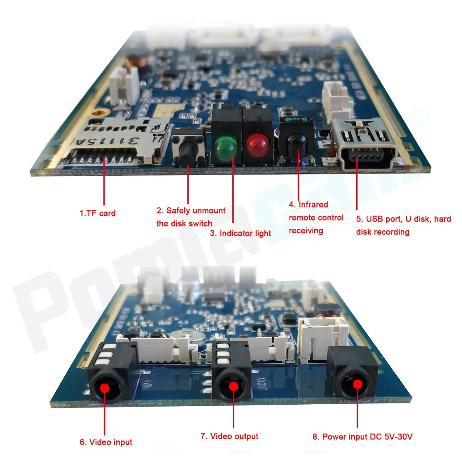  1CH MINI AHD DVR PCB Board 30fps Sicherheit Digital Video Recorder Unterstützung 128GB SD Karte unt