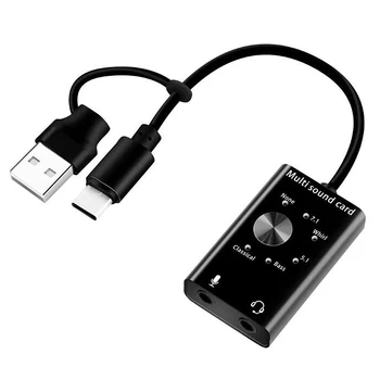 

Headset 7.1 External Sound Card for Laptop USB o 3D Sound Card Microphone