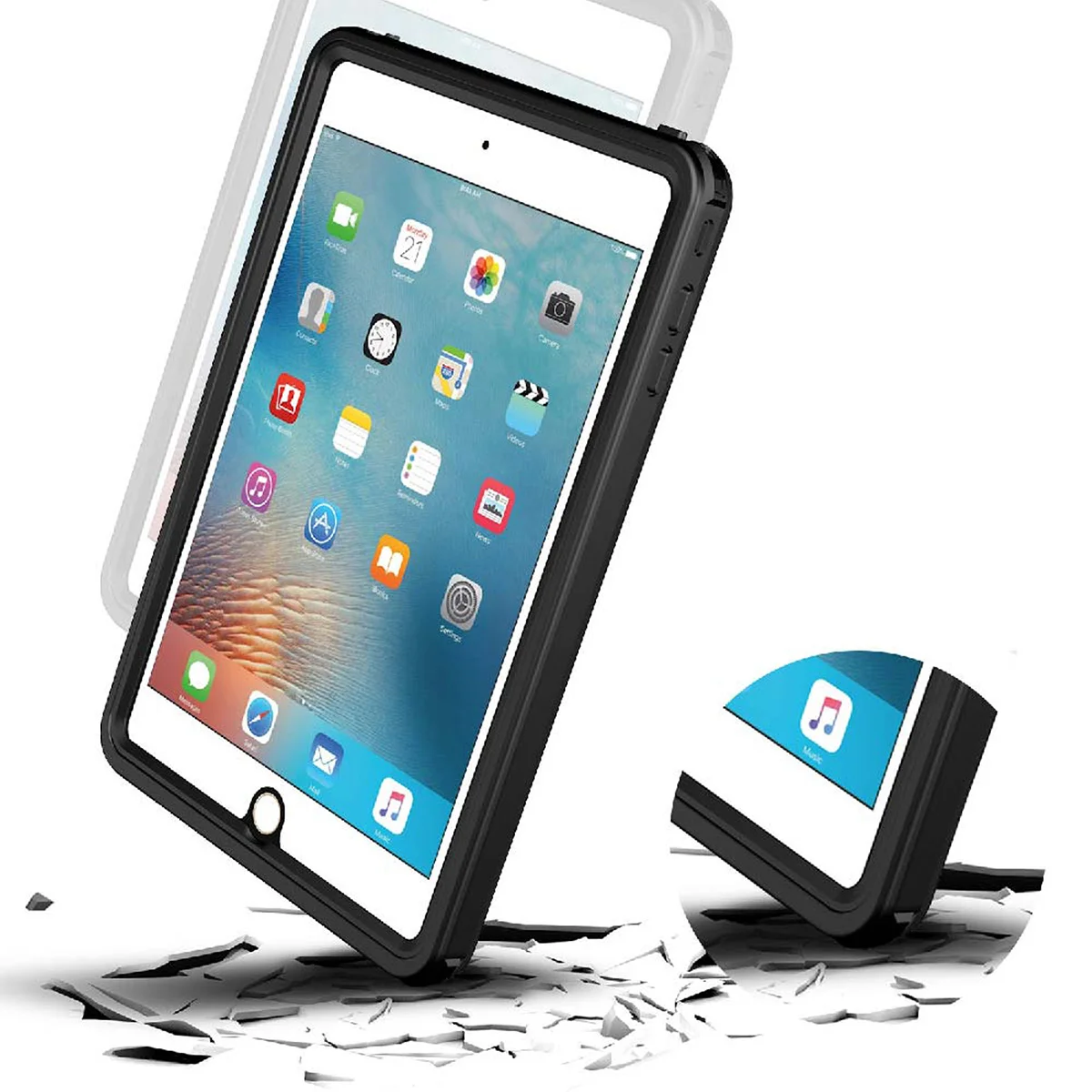 Для Apple Ipad Mini 4 чехол для планшета IP68 водонепроницаемый ударопрочный пыленепроницаемый чехол с регулируемой подставкой Встроенный протектор экрана