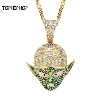 

TOPHIPHOP Hip Hop Jewelry Dragon Ball Iced Out Chain Anime Piccolo Pendant Cubic Zirconia Personalized Necklace for Gifts