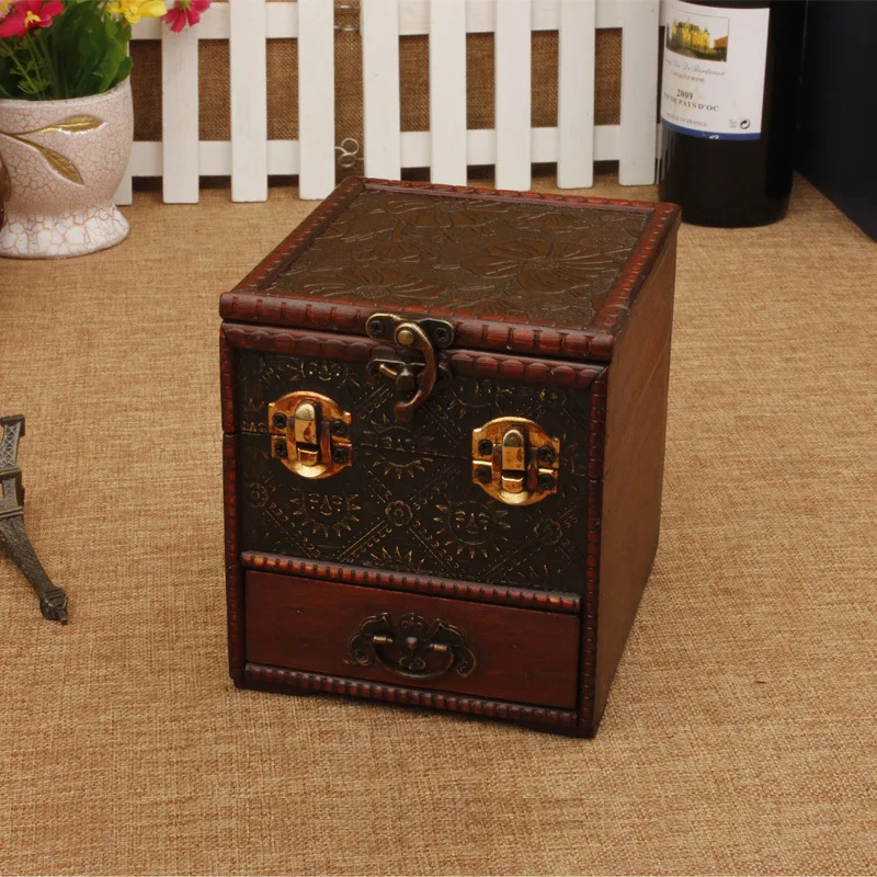 

Special Offer Vintage Box European Style Retro Creative Jewlery Box Multilayer Drawer with Mirror Dressing Box Recruitment Agent