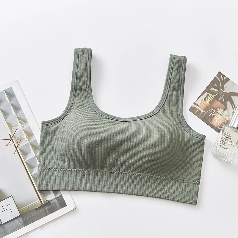 Women cotton Underwear Tube Tops Sexy Solid Color Bra Fashion Wide Sling Sports Tank Up Female Outerwear Top Sexy Lingerie