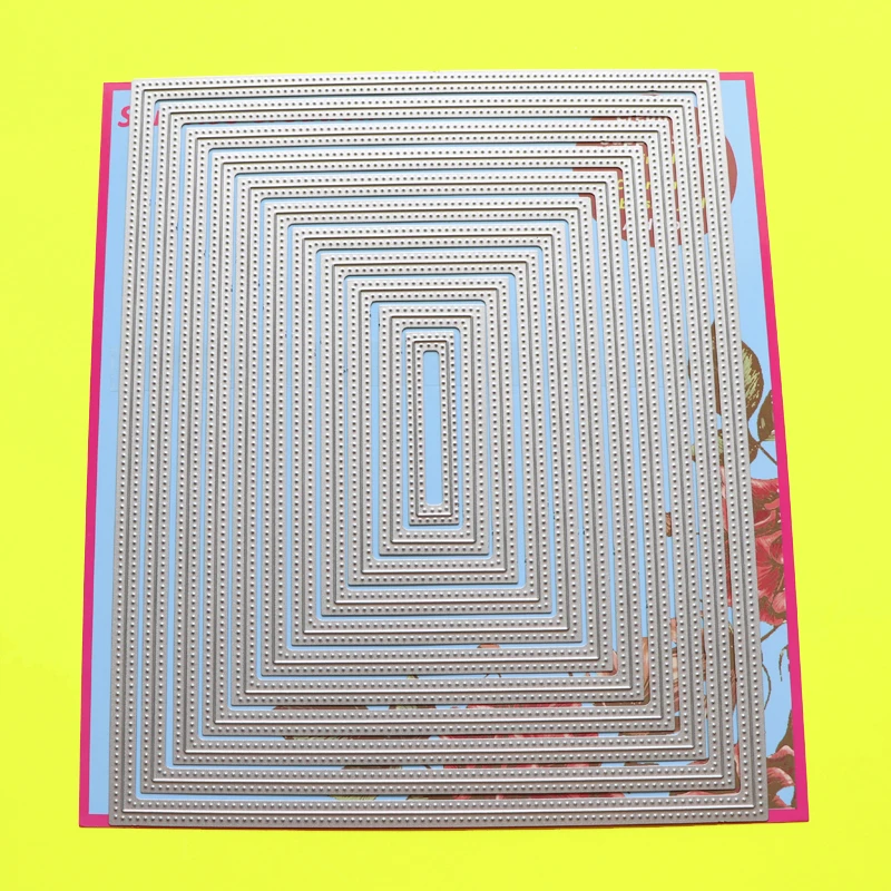 Large Cutting Dies Piercing Rectangle Scrapbook DIY Cardmaking Paper Crafting Metal Stencil Surprise Creation | Дом и сад