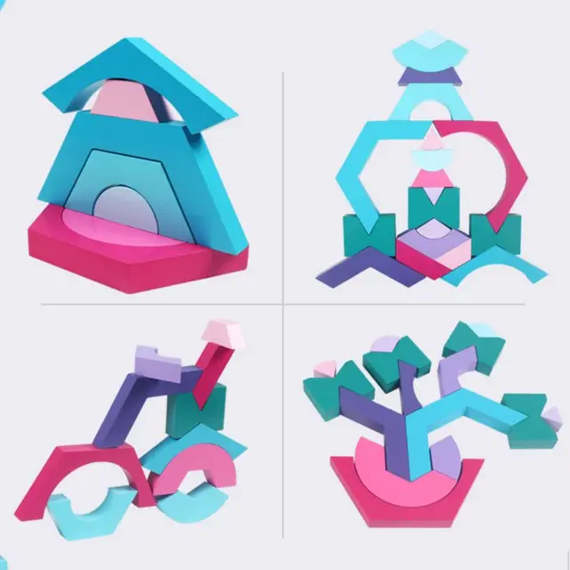 US $26.42 Creative Colorful Building Blocks Kids Hand-eye Coordination Exercise Puzzle Toy Children Education