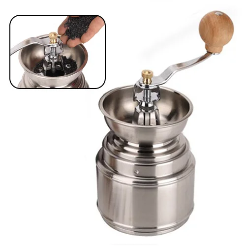 

SOLEDI Ceramic Core Coffee Stainless Steel with Manual Coffee Handmade Handy Grinder Seeds Burr
