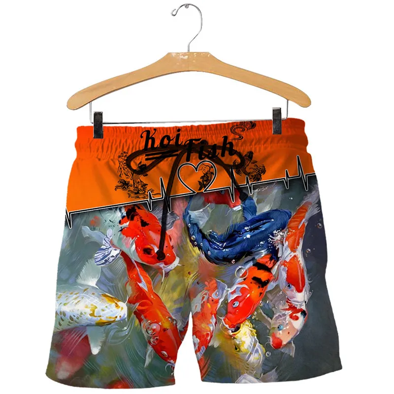 

Beautiful goldfish 3D full print men's and women's 3D printing casual beach shorts fashion street hip hop shorts