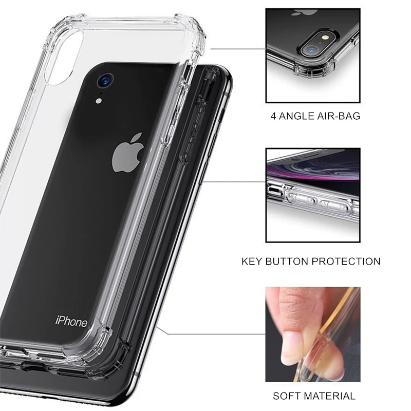 

MaxGear For iPhone 5 5S SE SE2 6 6S 7 8 Plus Ultra-thin Transparent Anti-drop Phone Case For iPhone X XS XR XS Max Cases