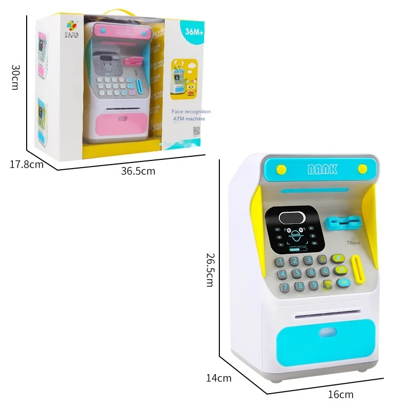 Simulation Face Recognition ATM Cash Machine Password Box Piggy Bank Only-in-No-out Children 's Bank Piggy Bank 4