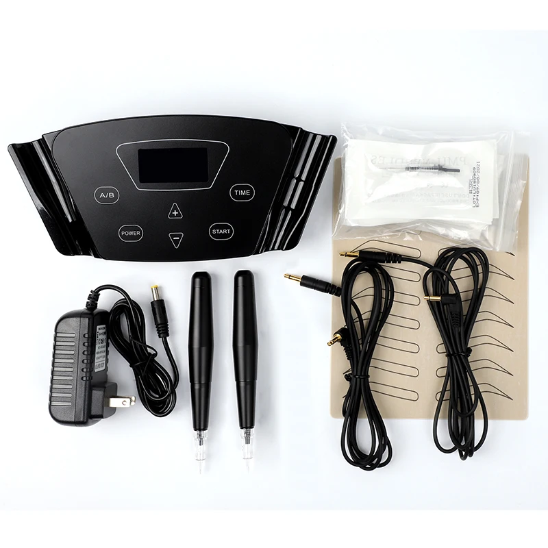 US $197.73 professional multifunctional black pearl machine with 2 pens for eye eyeliner lip pmu mts rotary tattoo machine kit