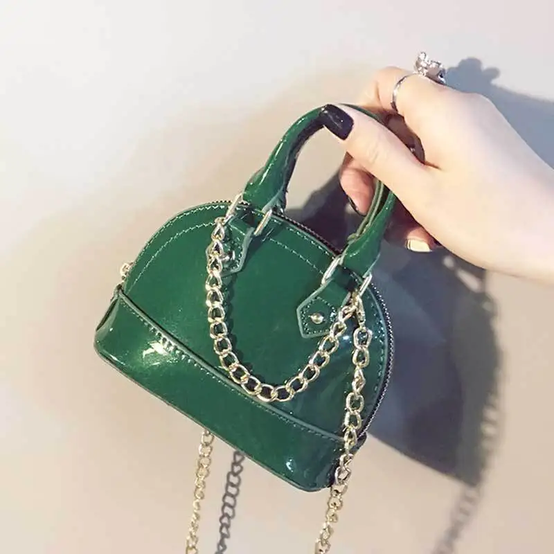 

2019 Spring Summer New Style Korean-style Hot Selling South Korea Patent Leather Children Mini Small Shell Bag Chain Shoulder Ba