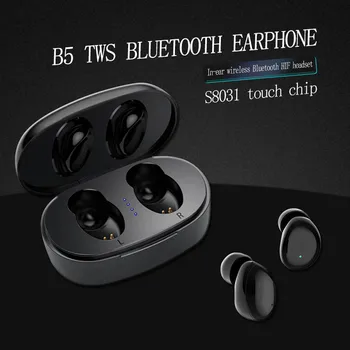 

B5 TWS wireless bluetooth headset stereo Fitness Sport Earphone LED Display with Micphones Headset MP3 Touch Earbuds