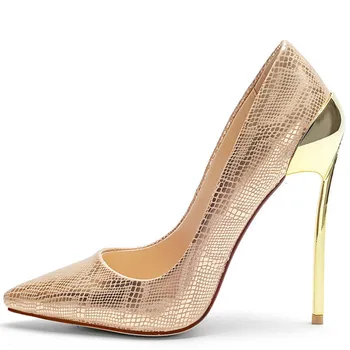 

YECHNE Golden Women High heels Shoes Sexy Hook Wedding shoes Women Punch Shoes Stiletto Plus Size 33 43 Hooks Pumps