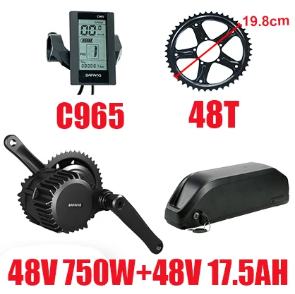 Bafang BBS02 750w 48v середине приводной двигатель с Батарея 48v 17.5ah, фара для электровелосипеда в Conversion Kit 8fun BBS02B электрический набор для двигателя мопеда - Цвет: C96548V750W48T17.5AH