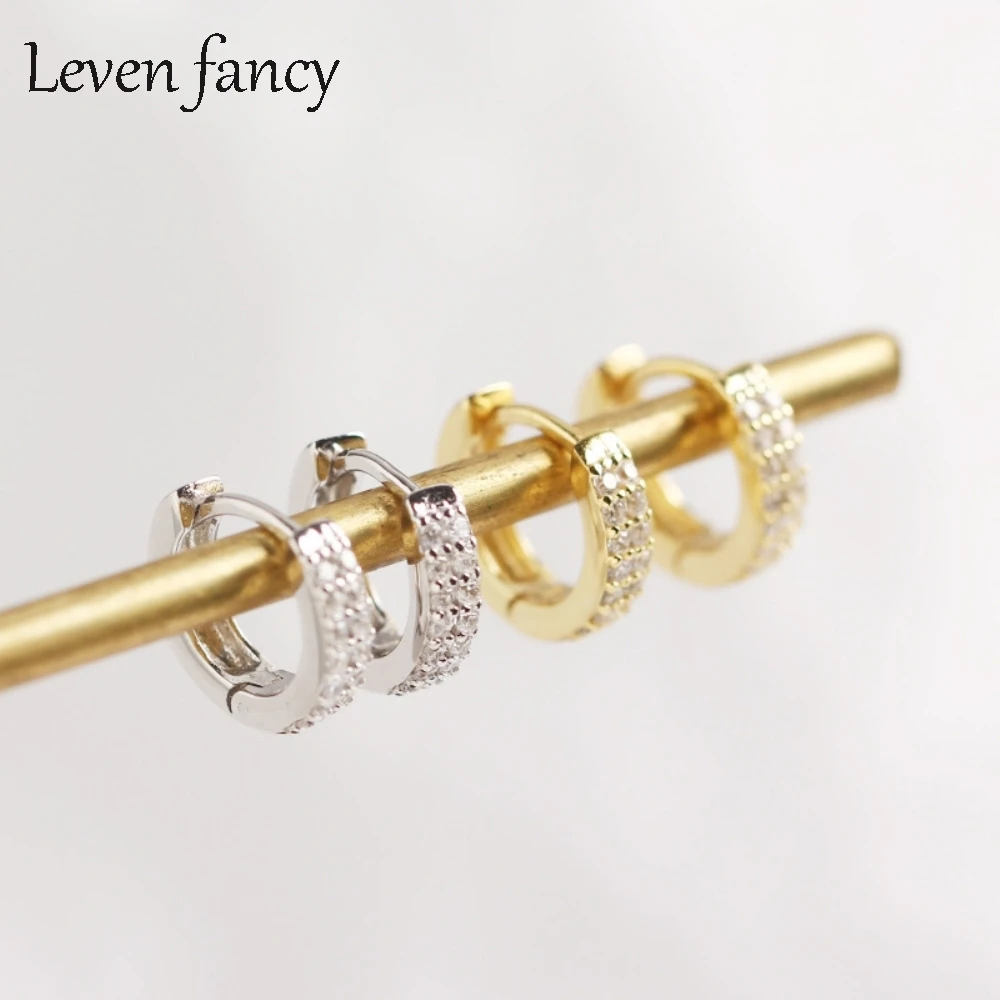 925 Sterling Silver Round Cut Cubic Zirconia CZ Simulated Diamond Small Hinged Huggie Hoop Earrings for Women Girls | Украшения и