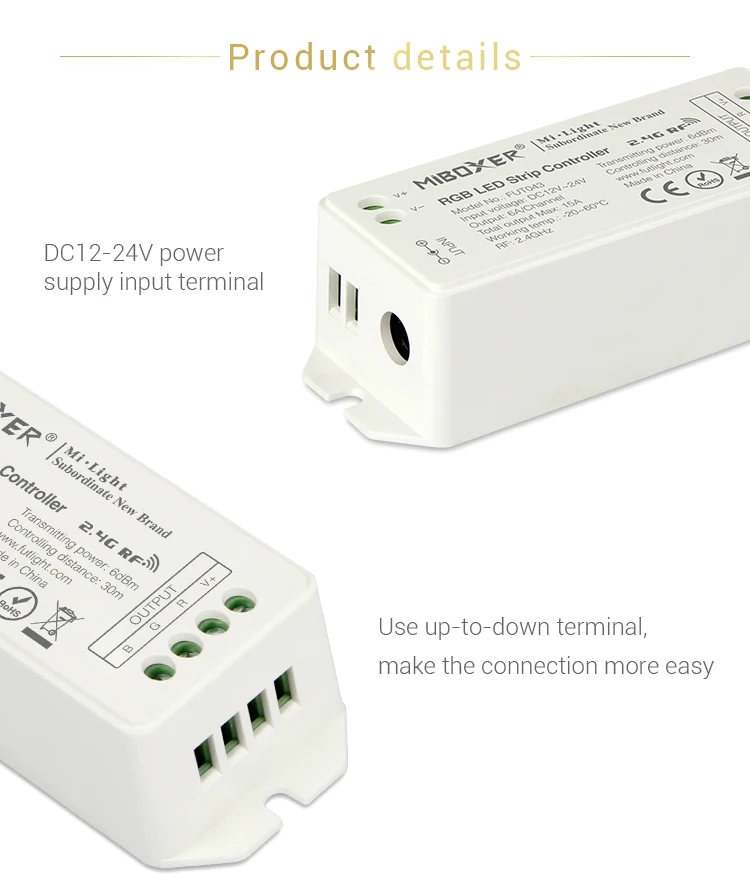 Mi boxer RGB RGBW RGB+CCT LED Strip Controller Smart LED Control System FUT043 FUT044 FUT045 FUT043A FUT044A FUT045A DC12V~24V