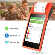 Портативный КПК термопринтеры 58 мм Android 6,0 сканер штрих-кода 1D терминал 3g/4G Wifi Bluetooth NFC опции