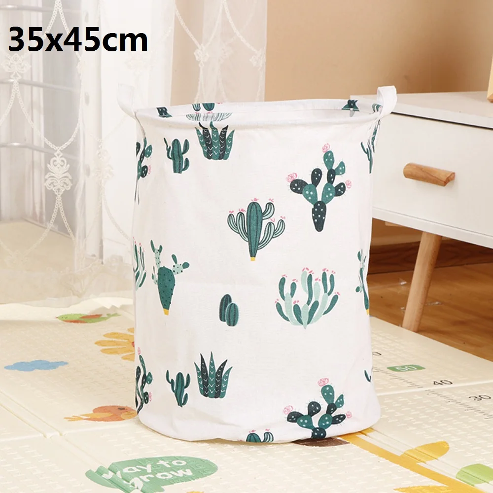 1 шт. хлопковая льняная корзина для белья корзина для хранения грязной одежды корзина для хранения Складная корзина для хранения игрушек корзина для хранения одежды с ручками
