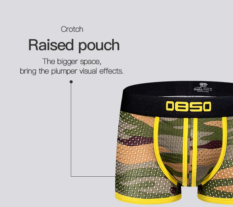 0850 Brand Men Underwear Boxer Mesh Breathable Male Panties Comfortable Underpants Camouflage U Pouch Quick Dry Men Shorts