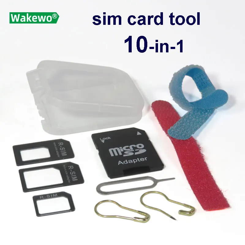 Кейс WAKEWO для карты TF microSD адаптер sim-карты Nano micro sim лоток Инструмент извлечения