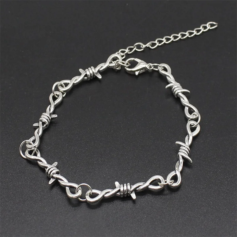 

Small Wire Brambles Iron Unisex Choker Bracelet Women Hip-hop Gothic Punk Style Barbed Wire Little Thorns Bracelet Choker Gifts