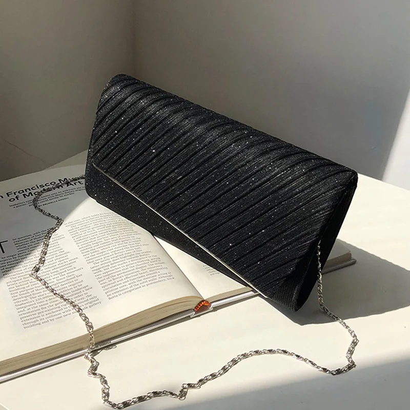 

New Stripe Hand Small Square Bag Korean Version Of the Chain Sling Shoulder Bag Tide Evening Bag