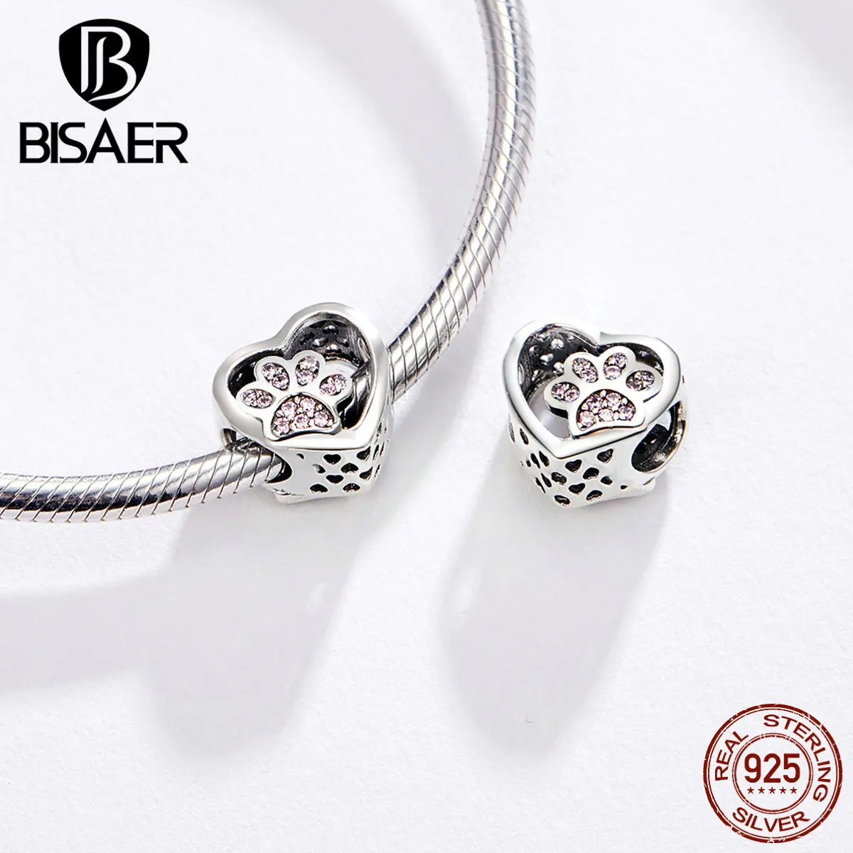 BISAER 100% чистый 925 пробы серебро немного украшения в виде звездочек для Для женщин ювелирных изделий Argent бусы 2019 новый браслет HSC929