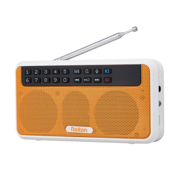 Orange Rolton E500 6 Вт Портативный цифровой fm-радио беспроводной Bluetooth динамик AM приемник Запись HiFi стерео TF музыкальный плейер с интерфейсом USB для ПК - Цвет: Orange