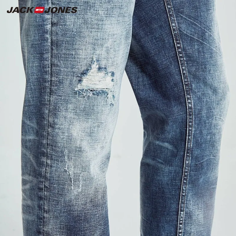 JackJones, осенние мужские хлопковые Стрейчевые рваные зауженные джинсы, укороченные джинсы длиной до щиколотки, джинсовые штаны, мужская одежда 218332538