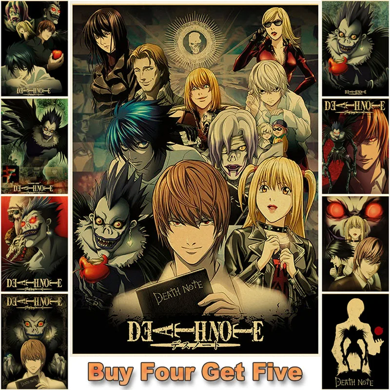 

Anime Death Note Wall Posters Study Living Room Home Decor HD Prints Pictures Comic Art Vintage Poster Bar Cafe Wall Stickers