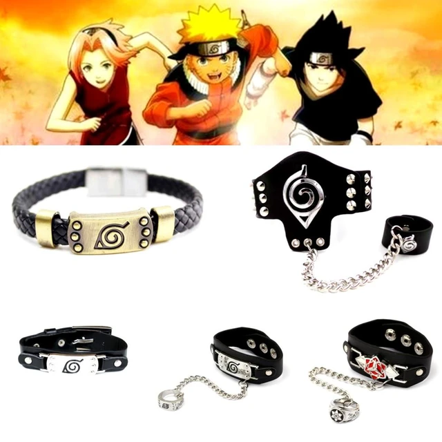 Anime Inspired Konoha Village Leather Bracelet and Ring : Amazon.in: Toys &  Games