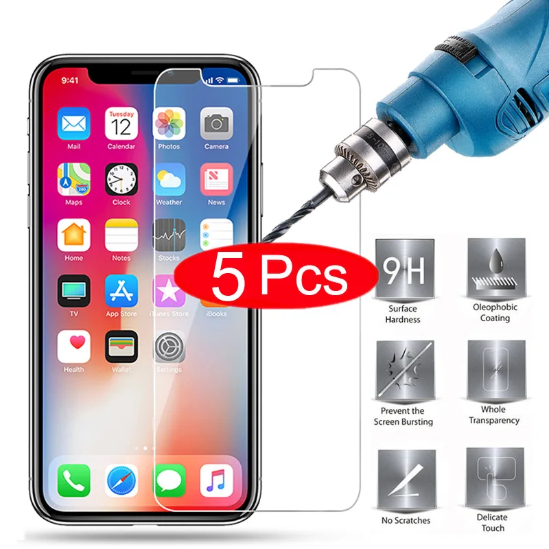

Tempered Glass For iPhone 11 Pro Max X XS MAX XR 8 7 6 6S Plus 5 5S SE 4 4S Screen Protector Cover For iPhone 8 X XS Glass Film