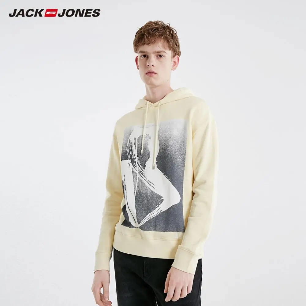 Мужской Свободный пуловер толстовка с принтом JackJones 219133501|Толстовки и свитшоты| |