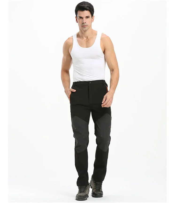 Ветронепроницаемые пары мягкий чехол для брюк светильник мужские и женские флисовые брюки свободные и большие размеры флис - Цвет: Black Men s