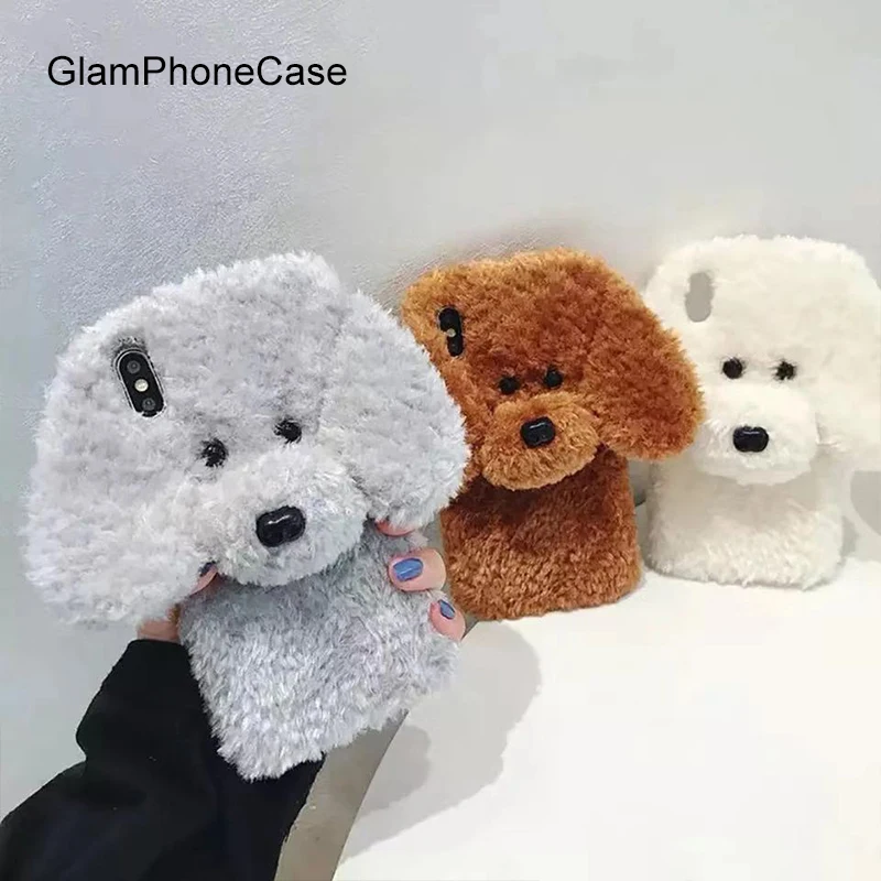 

GlamPhoneCase Cute Stuffed Animal Phone Case For iPhone11ProMAX X XS Max XR Soft Silicone Cover For iPhone 7 8 6 6s Plus Case