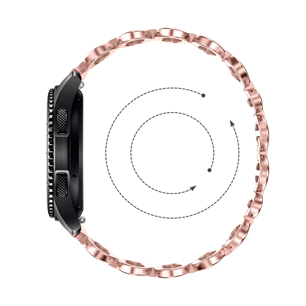 Браслет из нержавеющей стали с цепочкой, умный ремешок для часов samsung gear S3, ремешок для наручных часов 22 мм, 19Nov05