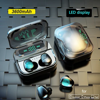

True Wireless Earbuds Bluetooth Earphone Sport Waterproof Headfrees 2200mAh Power Bank With Microphone For iPhone xiaomi huawei