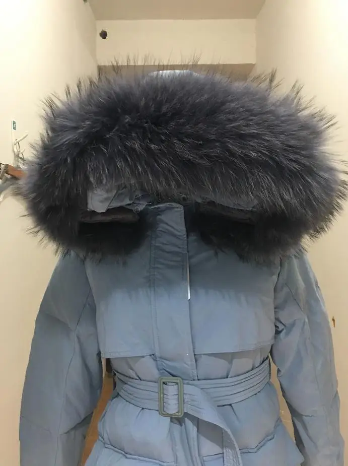 Большой меховой воротник вниз женские пальто женские толстые теплые пальто