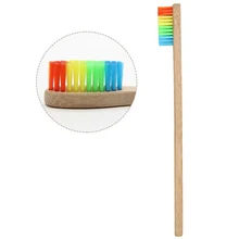 Новая бамбуковая Радужная зубная щетка с мягкой щетиной волокна деревянной ручкой чистый взрослый ребенок