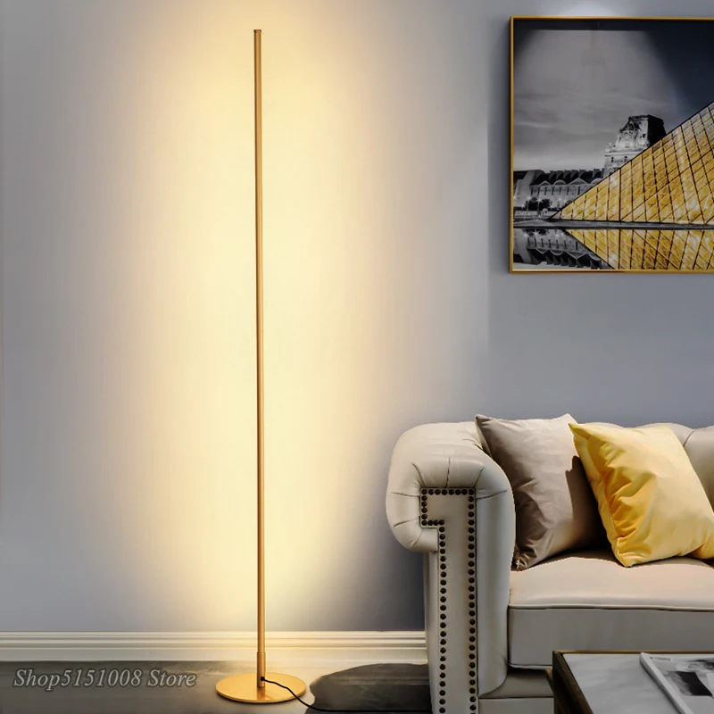 Nordic Minimalist LED Floor Lamps Creative Stand Lamps for Living Room Led Black Metal Luminaria St - 4000182794862