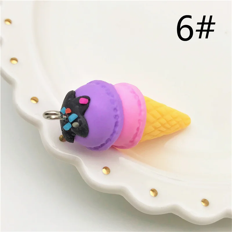 6 have hook 10pcs 10 шт. 3D мороженое Diy слизи амулеты принадлежности аксессуары для слизи наполнитель Миниатюрный смолы дети полимерный Пластилин подарок - Цвет: 6 have hook 10pcs