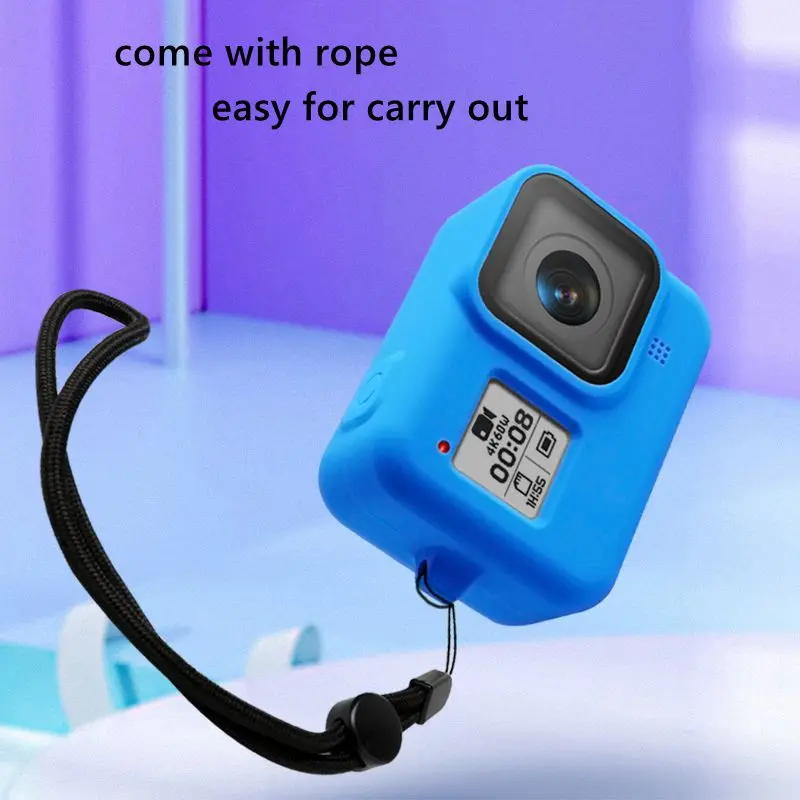 Цветной мягкий силиконовый резиновый защитный чехол для GoPro Hero 8 черный Go Pro