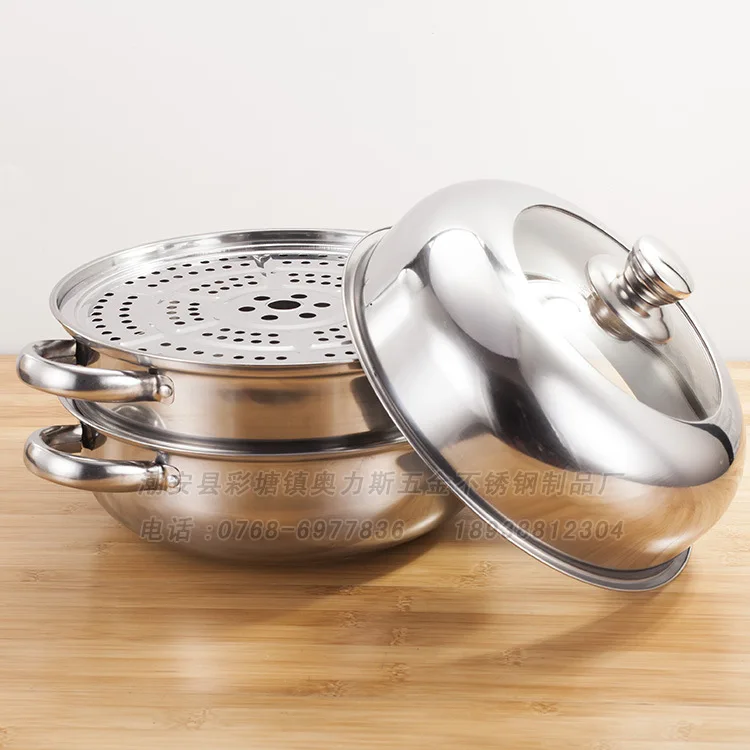 

Stainless Steel Multi-Purpose Soup Steamer Three Layer Steamer Advertising Promotional Gifts Soup Pot Cookware Set