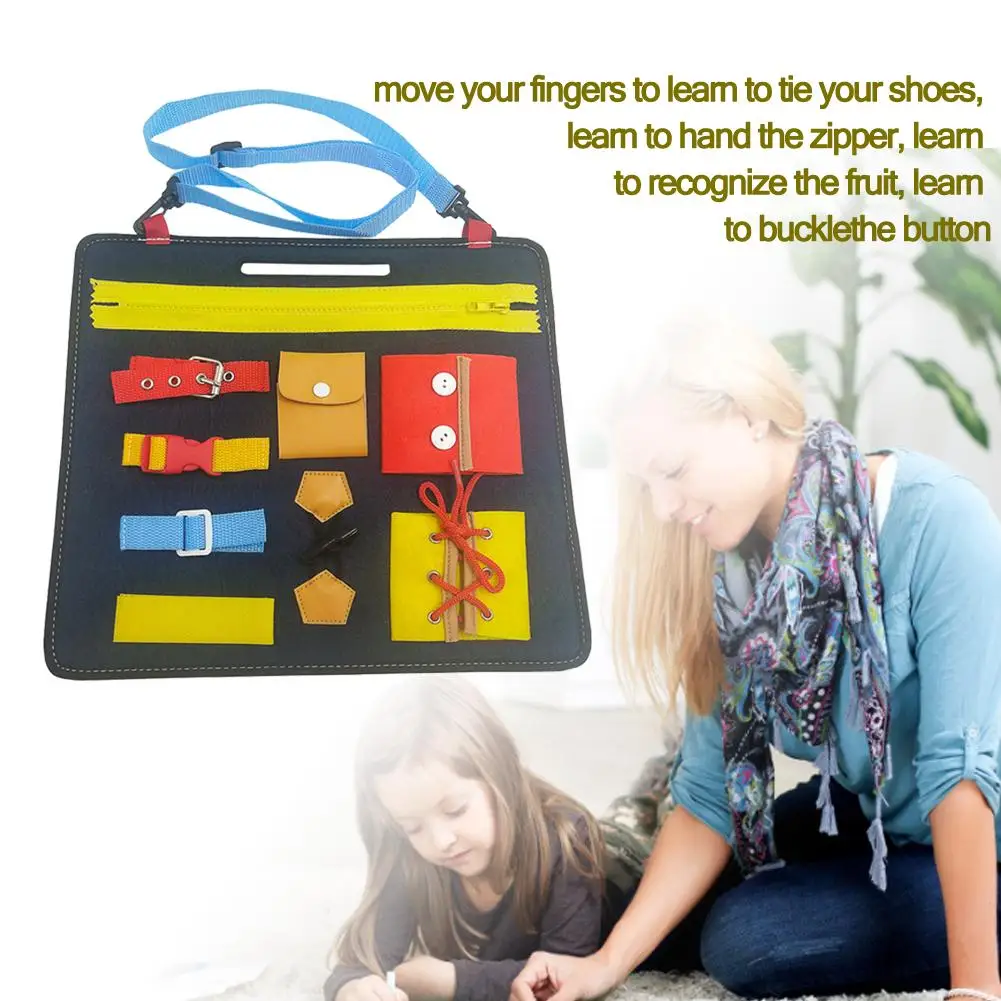 lower price  Busy Board Montessori Educational Toys For Baby Preschool Child Dressing/Zipper/Buckle/Button Toy L