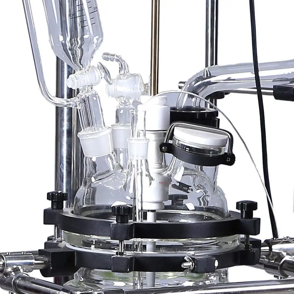 Laboratory equipment 110v / 220v double-layer cylindrical glass jacketed reactor chemical reaction device