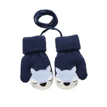 Детская Зимняя шерстяная одежда плюс толстый длинные веревка пальцев Варежки для мальчиков и девочек, теплая вязаная перчатка 85WA