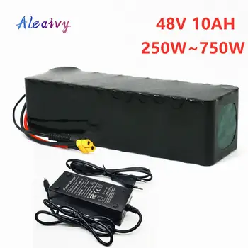 

Aleaivy 48V 10Ah 18650 E-bike battery li ion battery pack bicycle scoot conversion kit bafang 1000W XT60/T plug with Charger
